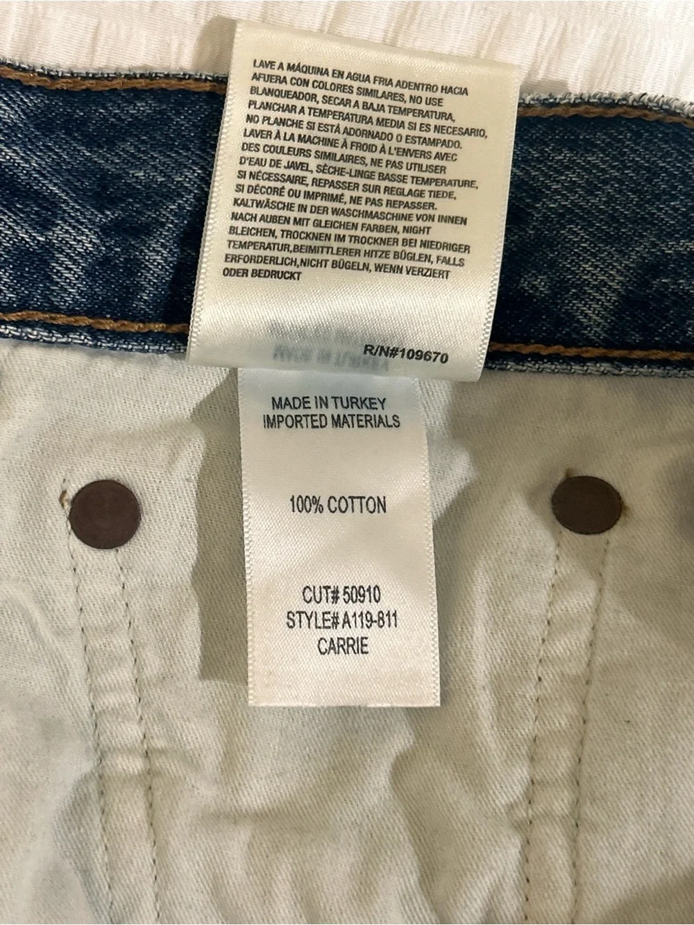 AGOLDE Carrie Long Length Cut Off Shorts SIZE:28